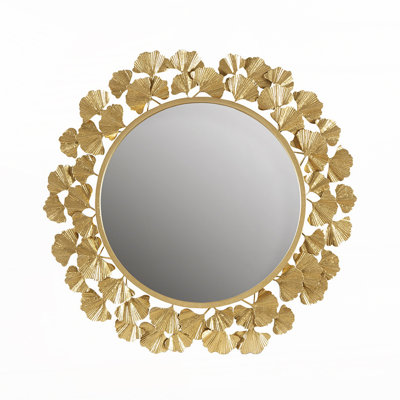 30.5"Eden Gingko Leaf Round Wall Mirror