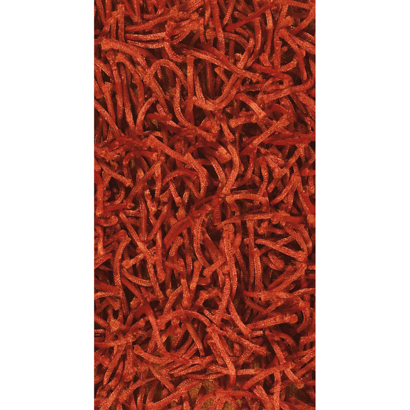 Heston Authentic Hand Woven Handmade Orange Modern Abstract Polyester Shag Area Rug