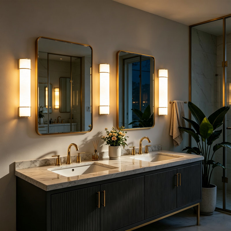 Barre lumineuse linéaire à DEL intégrée pour meuble-lavabo, température de couleur réglable 3CCT (3 000 K/4 000 K/5 000 K), intensité variable, résistante à l’humidité, 24 po/30 po et 3 finitions au choix