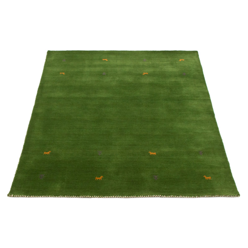 Kashkuli Gabbeh Green Rug 4'9" x 6'5"