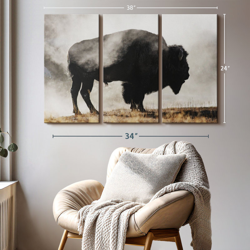 «Geyser Basin», 3 pièces sur toile, H 24 po x l 38 po x P 1,25 po