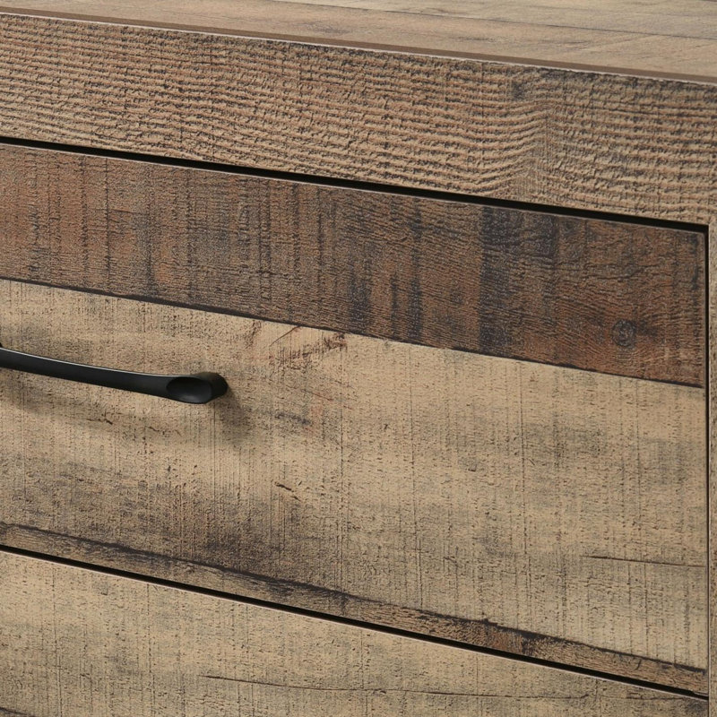 Table de chevet de style planche rustique