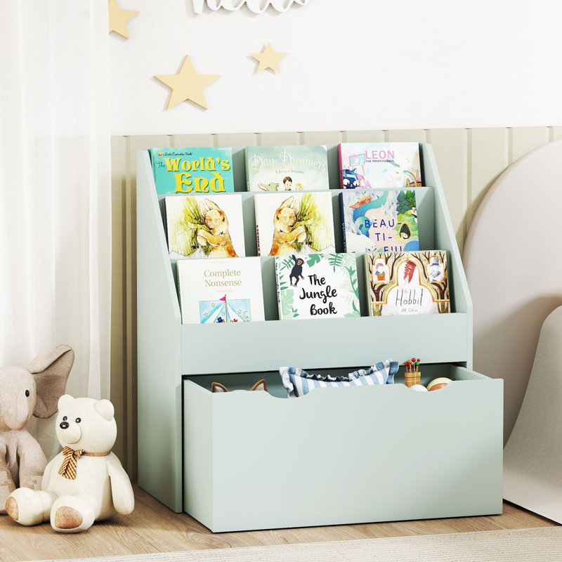 70cm H X 62.5cm W Kids Bookcase, Green