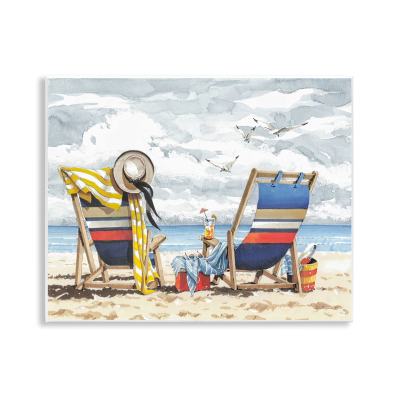"Peaceful Beach Chairs", art mural par John Rossini