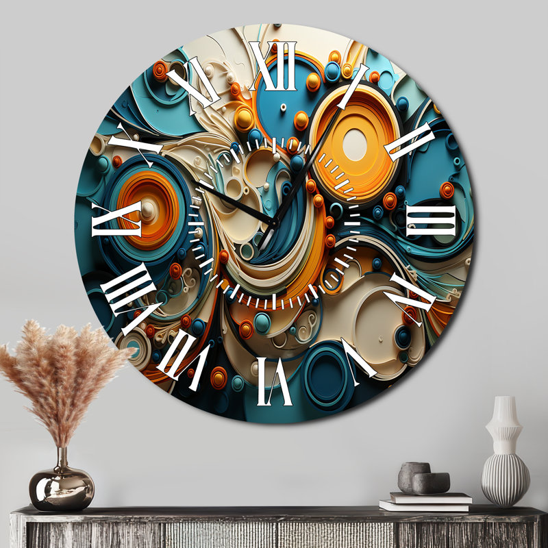 Horloge murale Teal, Surdimensionné