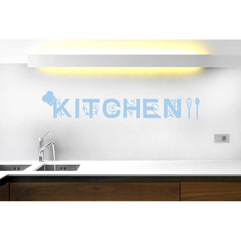 Food & Beverage Wall Decal, Light Blue, Medium
