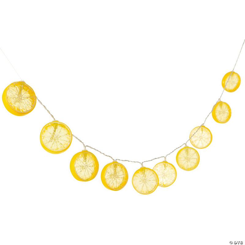 4 pi Guirlande 11 pouces tranches de citron jaune