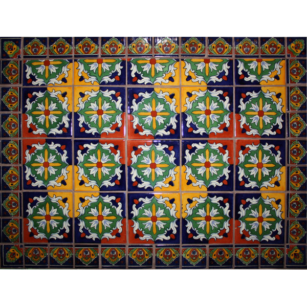 TalaMex Tula Mexican Tile Set Backsplash Mural