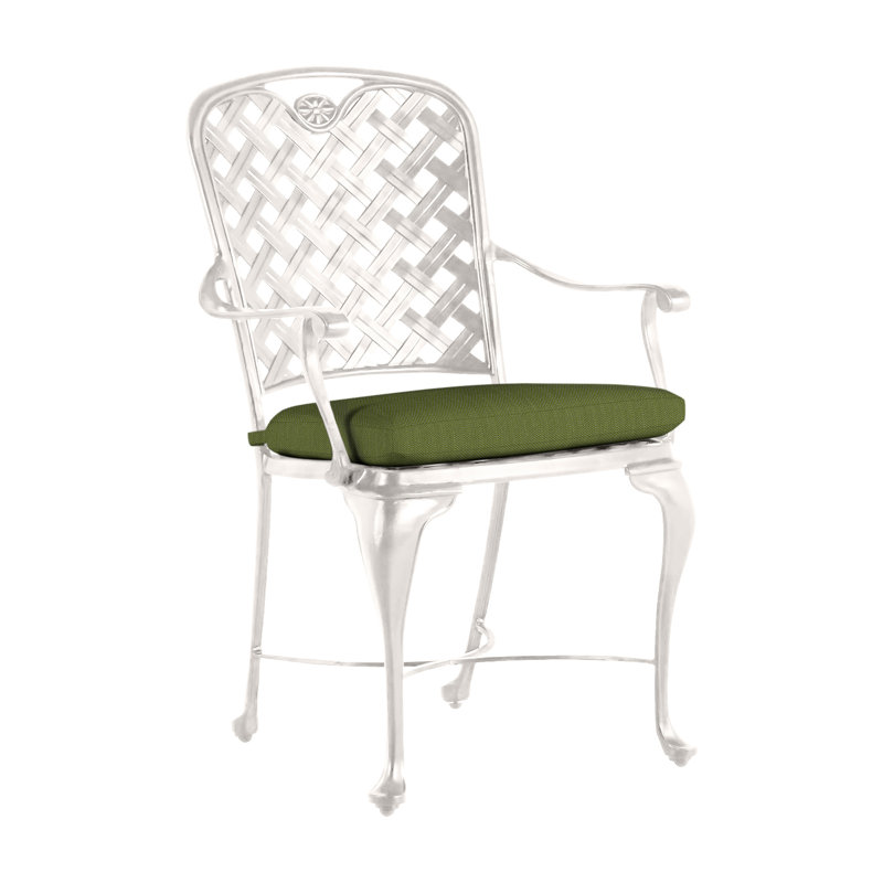 Provance Patio Dining Armchair with Cushion, Ancient Earth, No Welt, Linen Forest