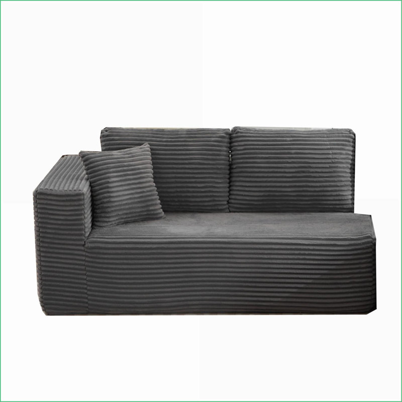 Canapé modulaire en velours côtelé gris anthracite modulaire pour le salon | Gris anthracite | Velours côtelé