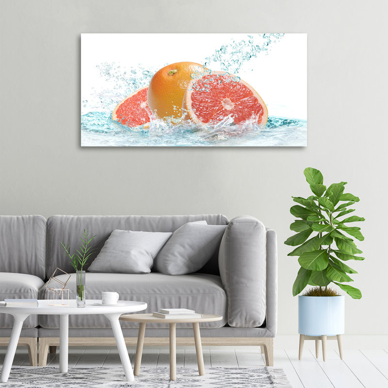 Grapefruit - No Frame Print, Canvas, 50cm H x 100cm W x 2cm D