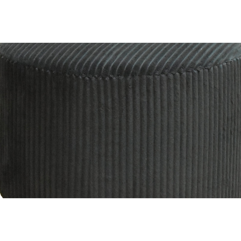 Repose-pieds plein Corduroy Upholstery, Noir
