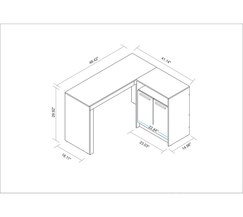 Zänger L-Shape Executive Desk, White