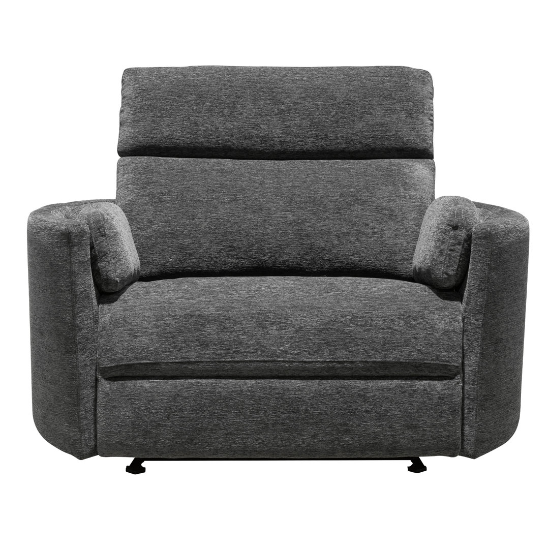 Upholstered Extra Wide Glider Power Recliner with Round Arms Hokku Designs Body 