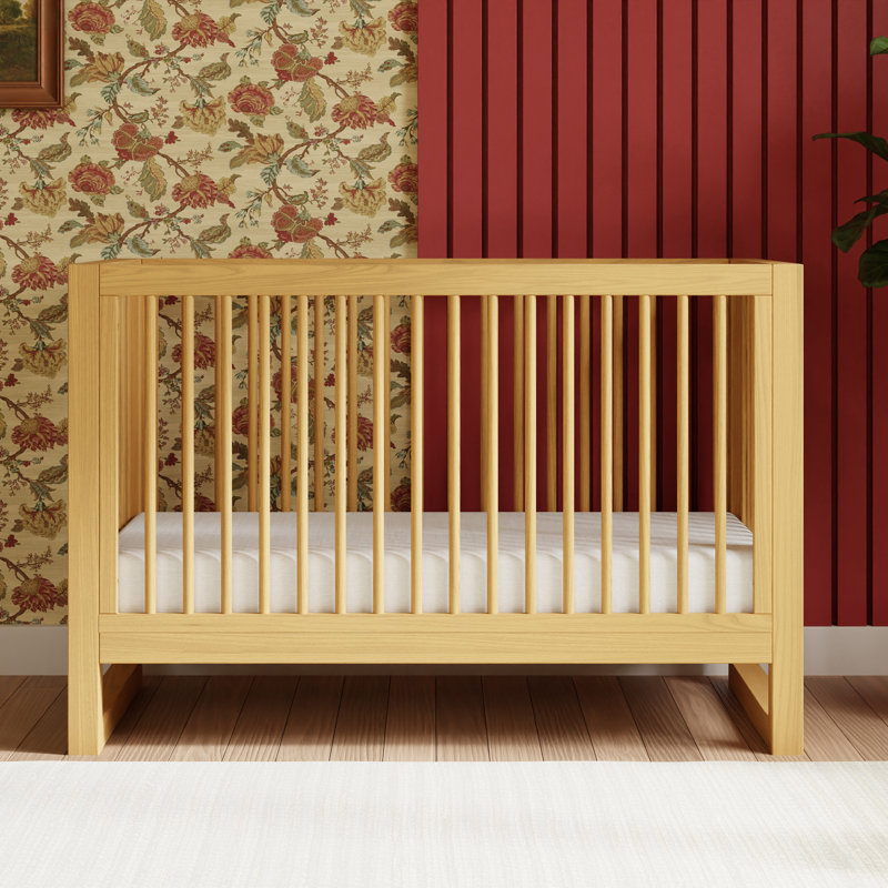 Honey Wood 3-in-1 Convertible Crib with Toddler Bed Kit