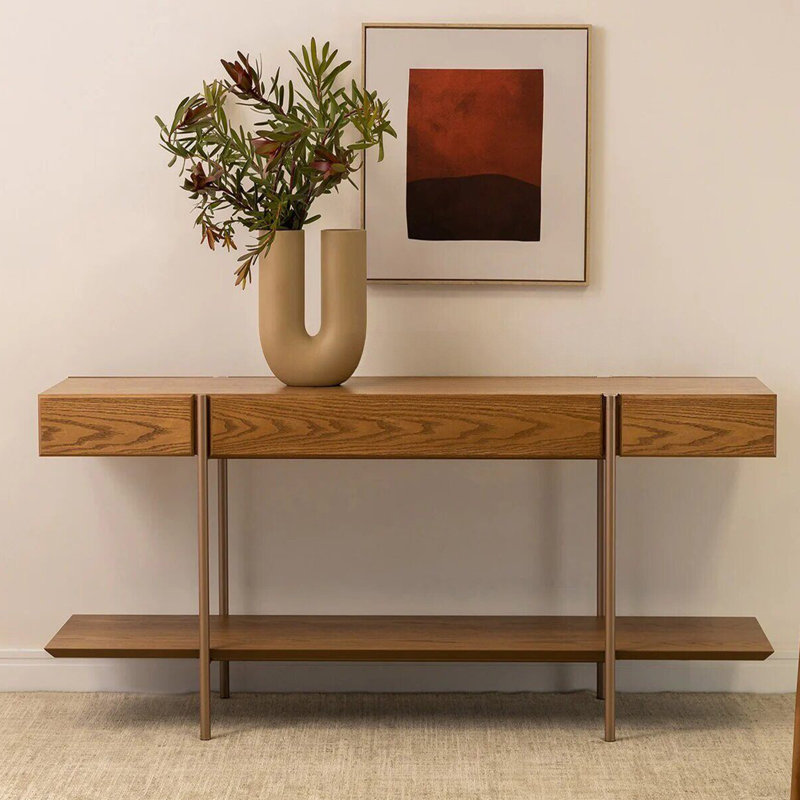 Console en bois de style moderne, H 29,5 po x l 62,9 po x P 19,6 po