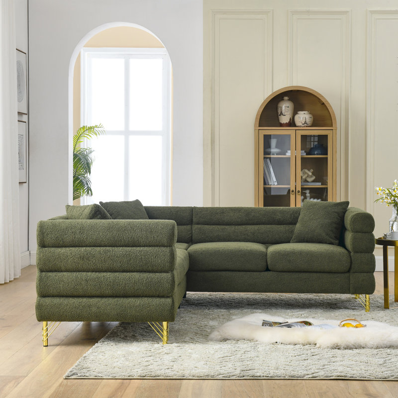 Canapé modulaire en L de 81,5 po avec 3 coussins, idéal pour le salon, la chambre à coucher et le bureau