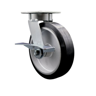 Kingpinless Rubber on Aluminum Caster