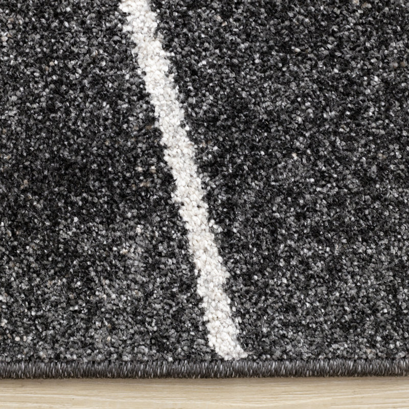 Tapis à motif géométrique uni Sereni, Rectangle 5 pi 3 po x 7 pi 7 po