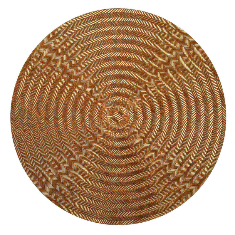 Gilded Round Beaded Placemat, Gold