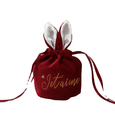  Easter Velvet Bag, Easter Ear Bag Basket Easter Candy Bag Easter Decorative Bag