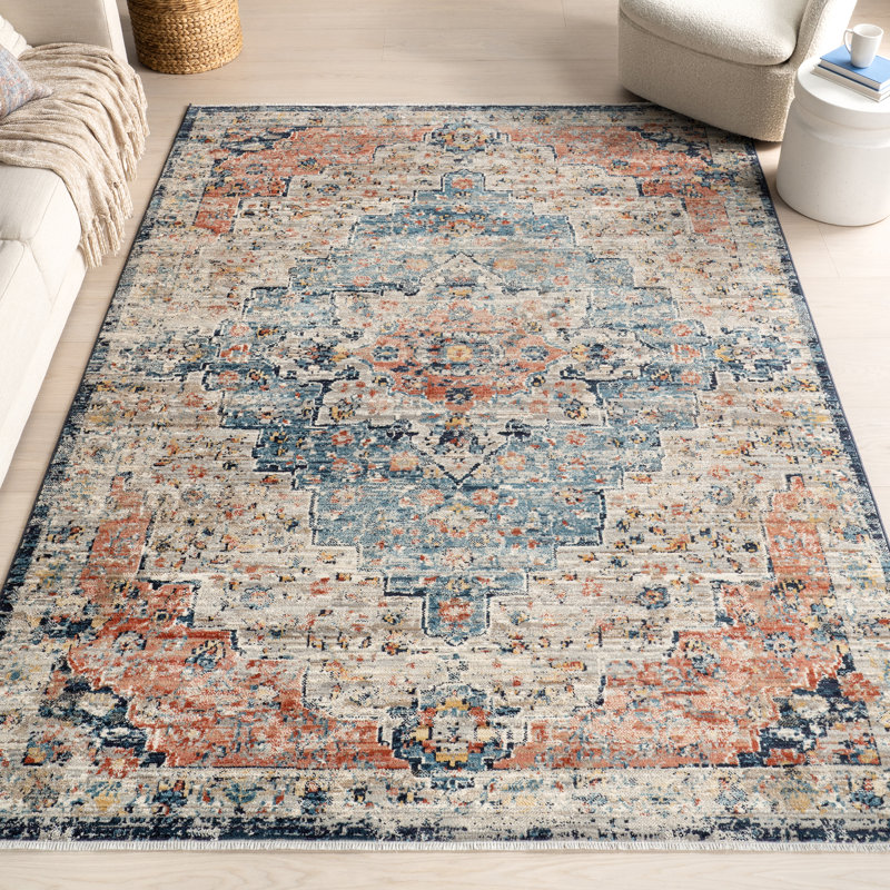 Tapis oriental tissé à la machine Deja, Rectangle 3 pi x 5 pi 2 po