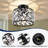 3 Light Modern Crystal Flush Mount Ceiling Light Black Fixture with Drum Shade for Bedroom Living Room Hallway