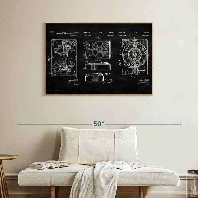 Mécanisme combiné de son et image, Cadre flottant en bois naturel, 40 po x 27 po