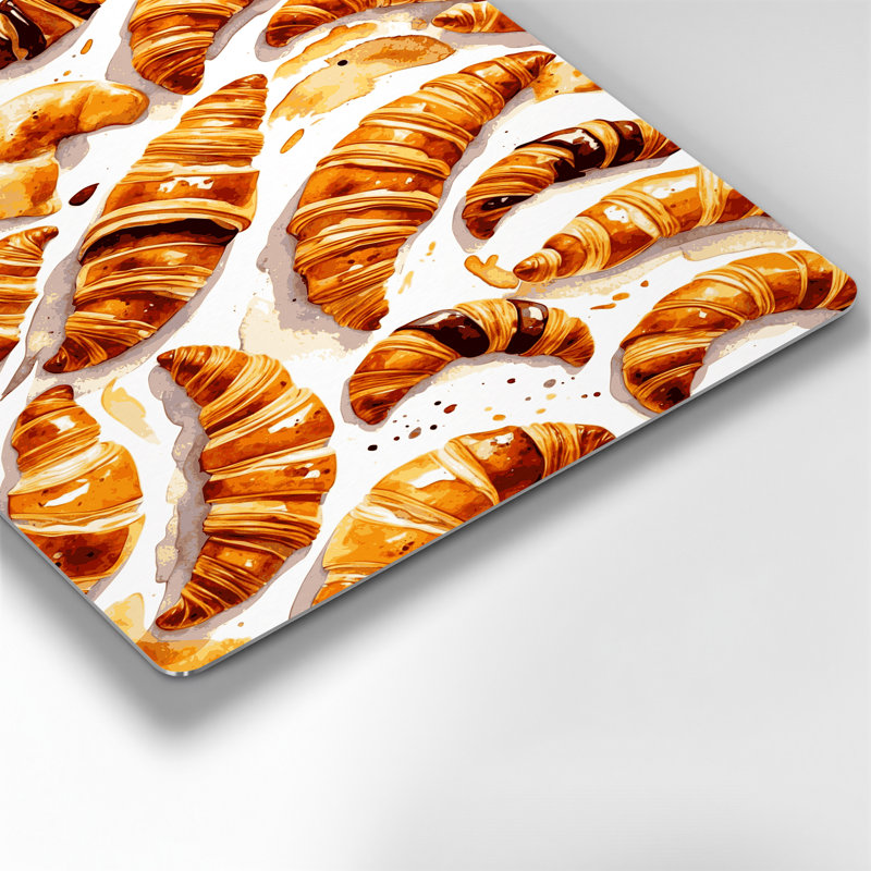 Desserts croissants, art mural en métal beige, H 11 po x l 14 po