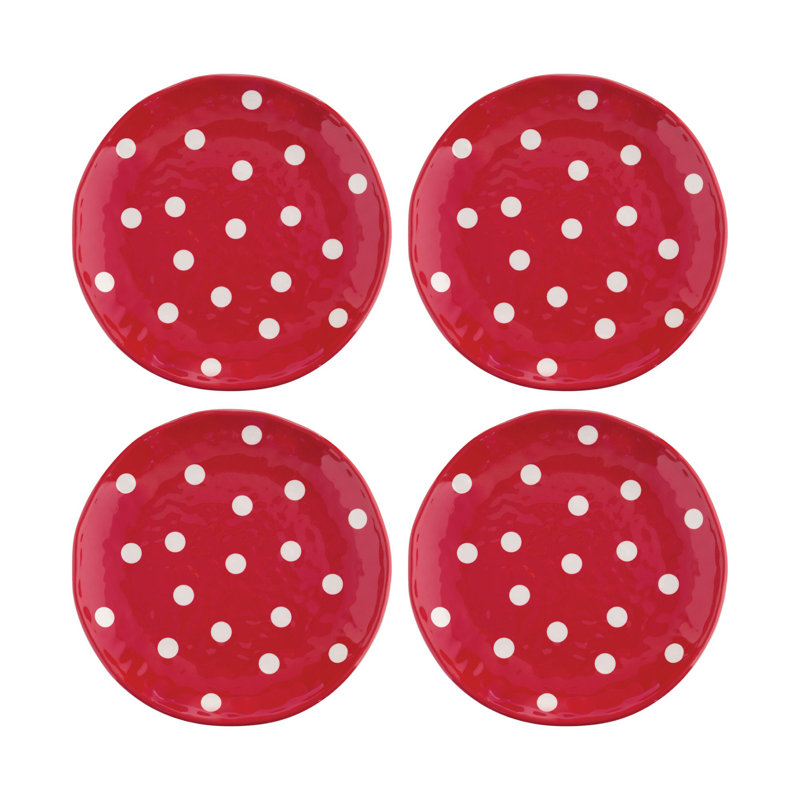 Red Polka Dot, 6" Melamine Plate S12