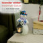 Statue de bonhomme de neige lavande tenant une lanterne avec Flash LED-SM-1450746101