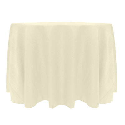 Ultimate Textile -10 Pack- Damask Kenya 60-Inch Round Tablecloth - Fits Tables Smaller Than 60-Inches In Diameter - Snakeskin Jacquard Design, Natural Ivory Cream