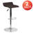 Amp Contemporary Vinyl Adjustable Height Barstool with Quilted Wave Seat-1444476977