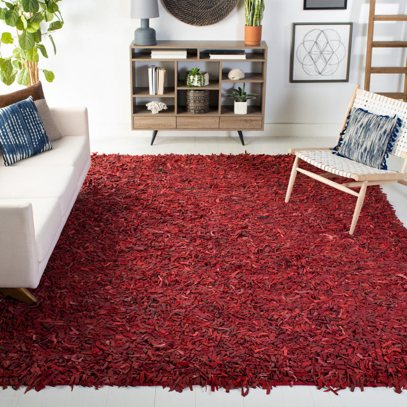 Tapis de couleur unie en coton / coton tissé à la main Arik, Rectangle 8 pi x 10 pi