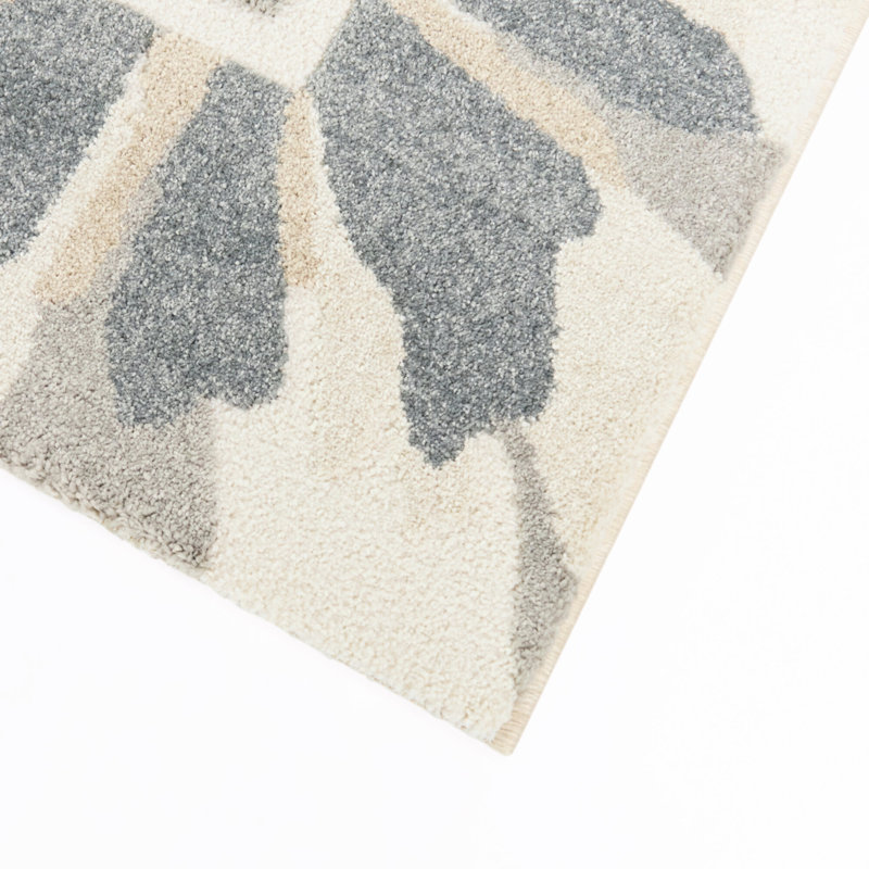 Tapis à bordure florale bleu verger/beige, 7 pi 10 po x 10 pi