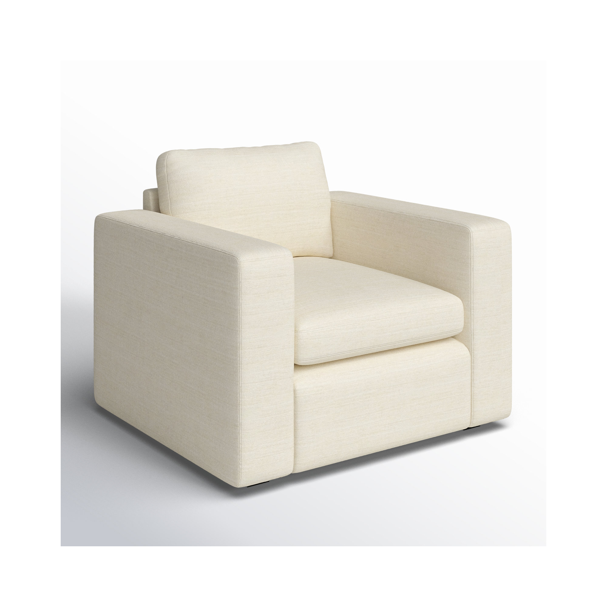 Benedict Upholstered Armchair, Cream Performance Basketweave