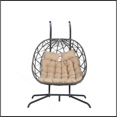 Double chaise à œufs avec support suspendu pour l'intérieur et l'extérieur