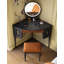 Coiffeuse triangulaire vintage en bois massif de style français pour petite chambre