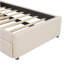 Lit plateforme tapissier simple avec lit gigogne Teddy-700694976