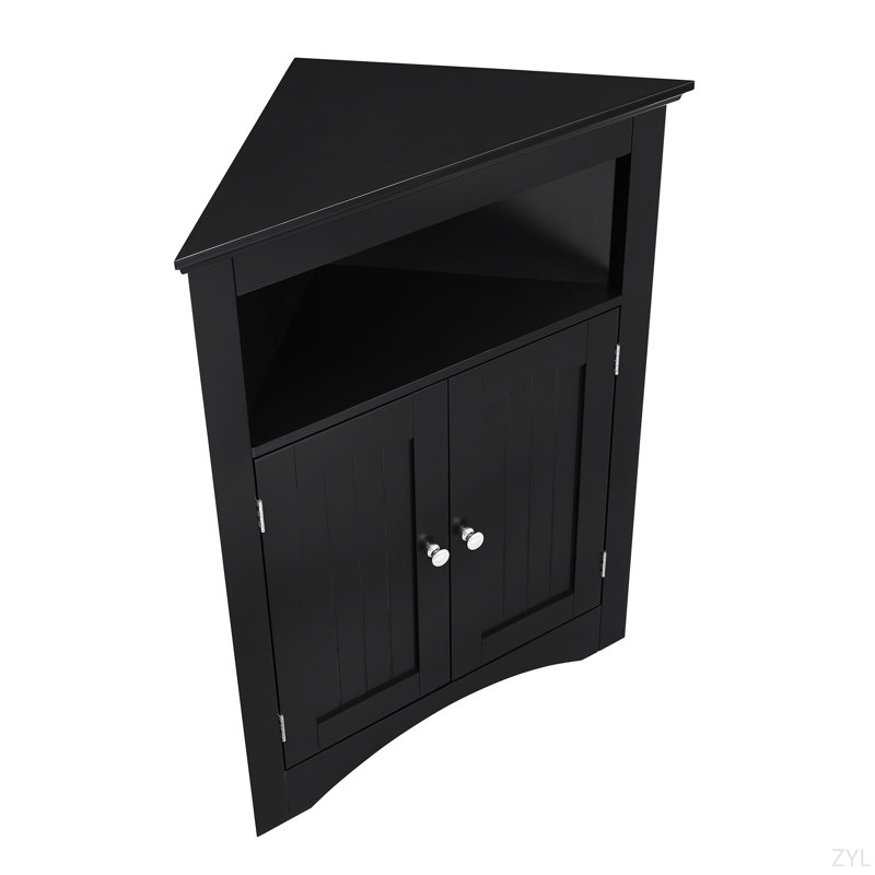 armoire de buffet, armoire d'angle, armoire de coin de plancher de salle de bain avec portes et tablettes, cuisine, salon, armoire de rangement autoportante pour salle de bain