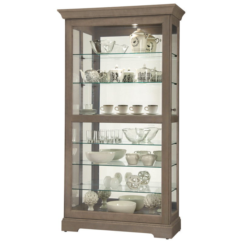 Tyler VI Lighted Curio Cabinet, Gray