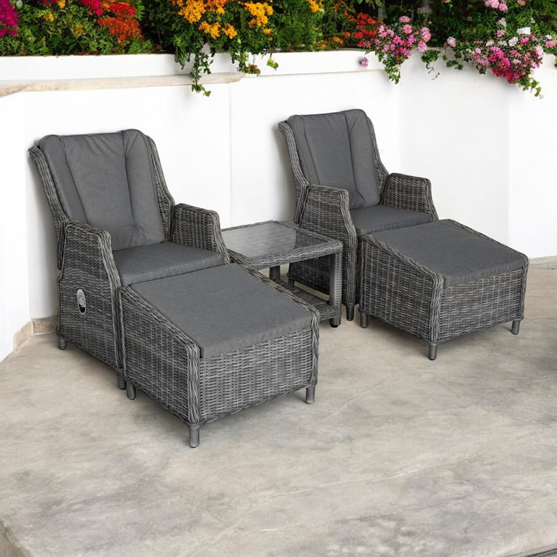 Relaxer Set- 2 PCS Airpumped Chair + 2pcs Footrest + 1pc 60*60 Side table