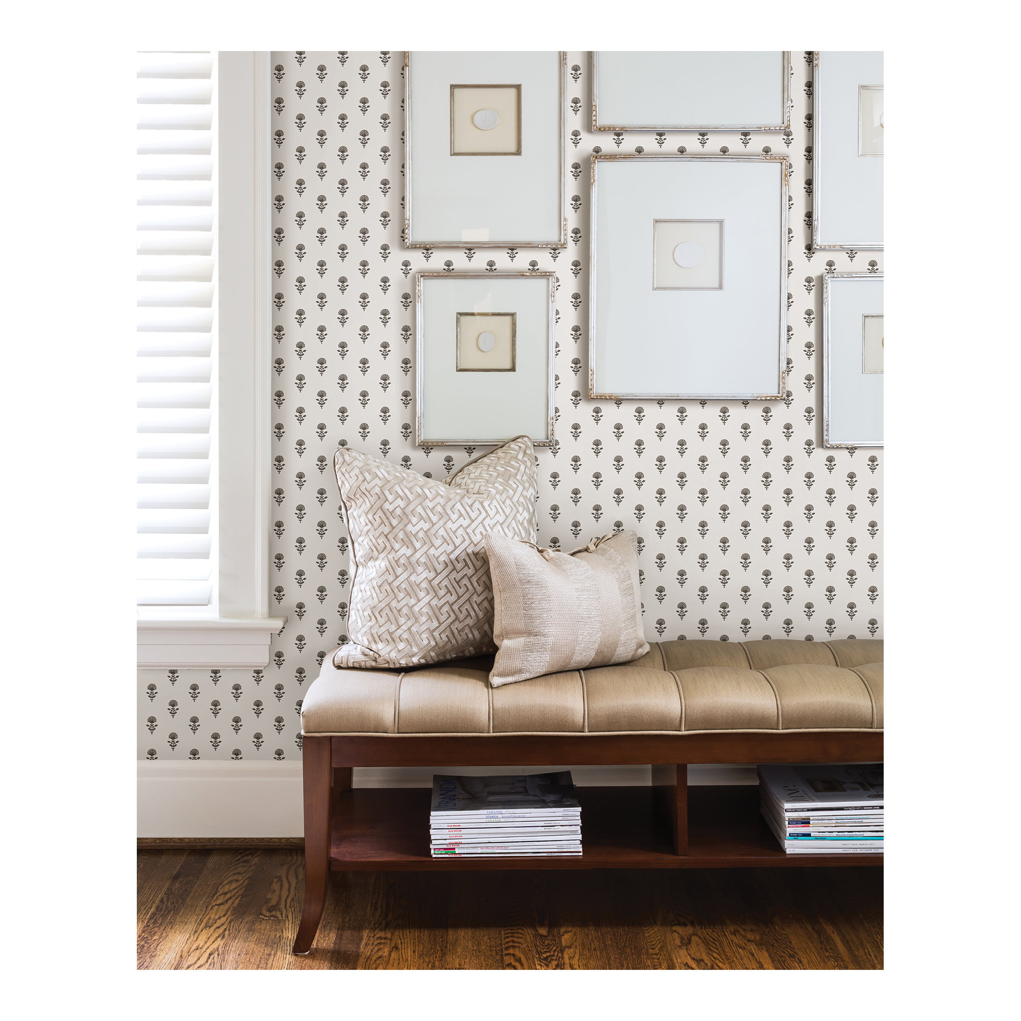 Floral Wallpaper, Stone