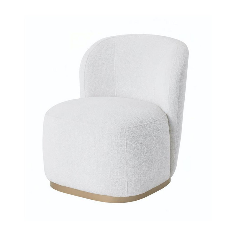 Tera Side Chair, Plush Snow 100% Polyester, Champagne