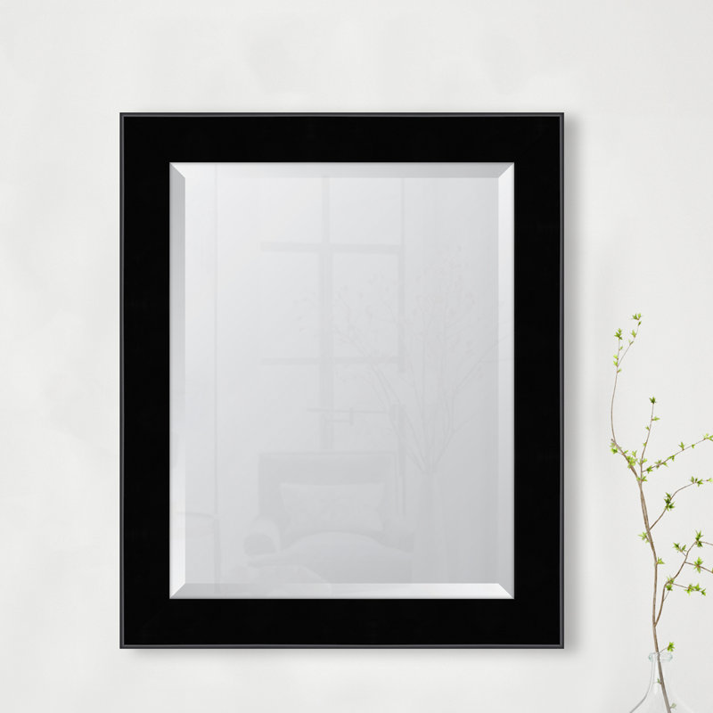 Mylene Wall Mirror, 34.5" H x 28.5" W, Black