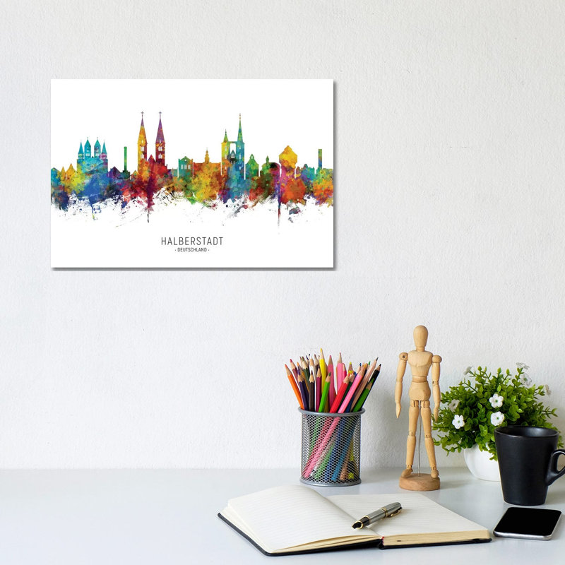 Halberstadt Skyline by Michael Tompsett - Wrapped Canvas Painting, 20.32 cm H x 30.48 cm W