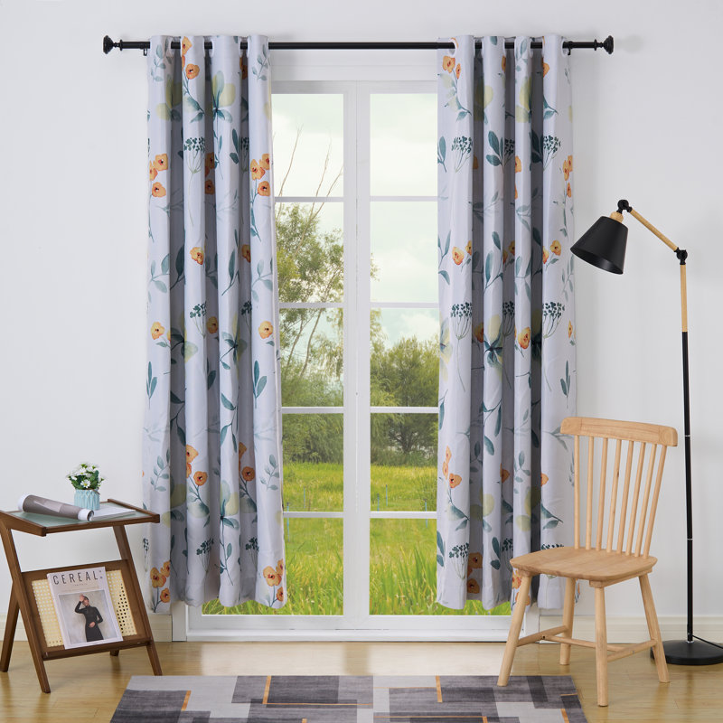 Hadel Adjustable Overall Width x 1 Diameter Curtain Rod, Black, 28" - 48"