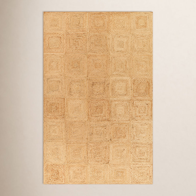 Mykonos Hand Woven Jute Geometric Natural Area Rug 2' X 3', Rectangle 2' x 3'