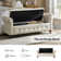 Emanuelis 63"W Upholstered Storage Bench with Solid Wood Legs and Button-tufted