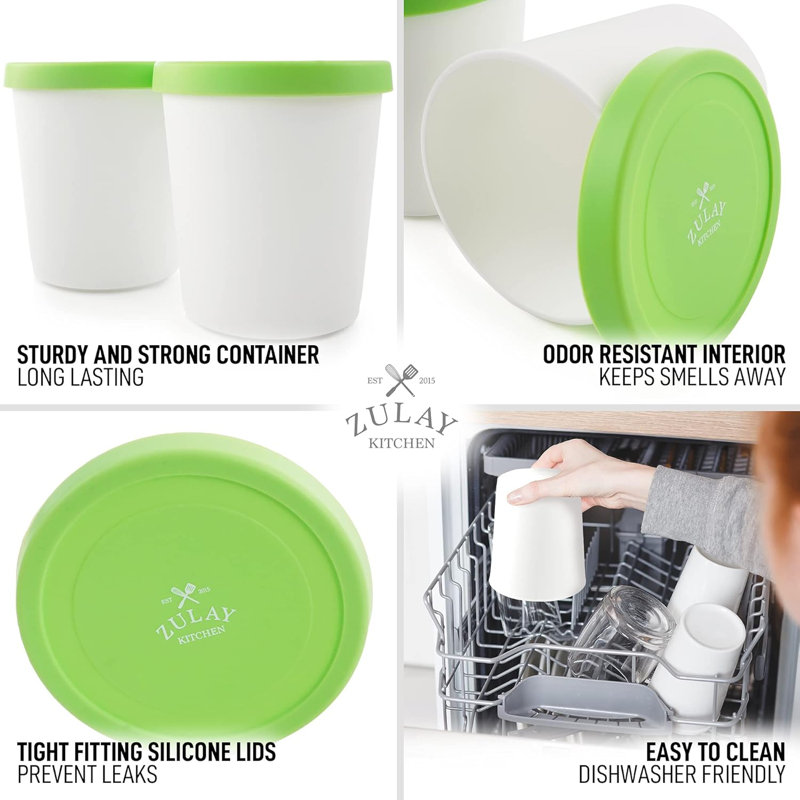 Grands contenants à crème glacée pour la maison Zulay Kitchen, Vert